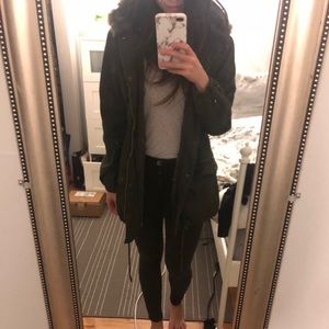 Banana Republic Utility Coat with Fur Coat XS